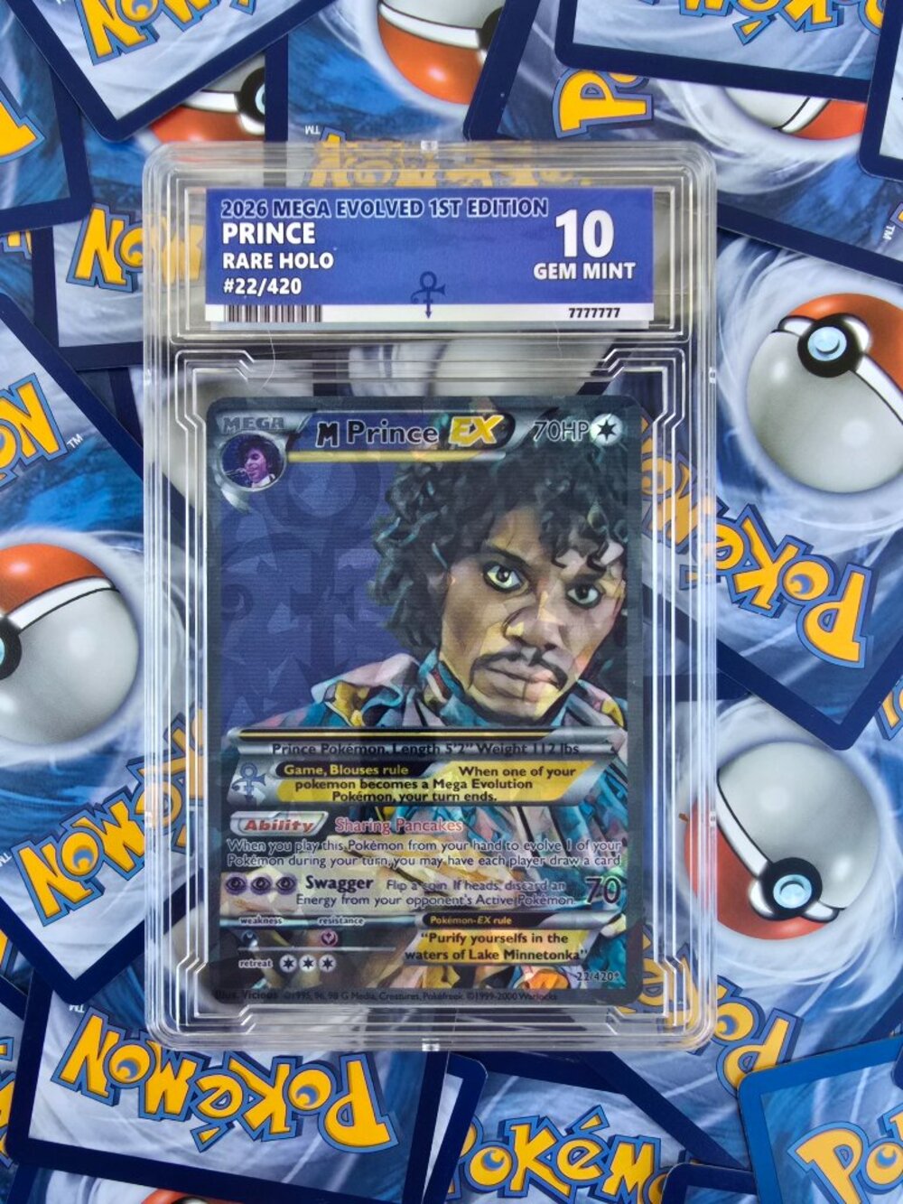Prince Pokemon Card with custom slab - Chappelle
